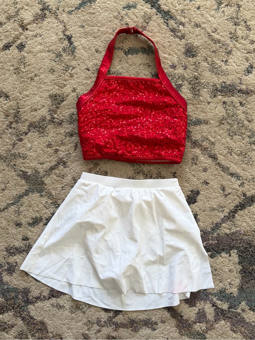 3/$75 Weissman Balera Two Pice Red & White Dance Costume